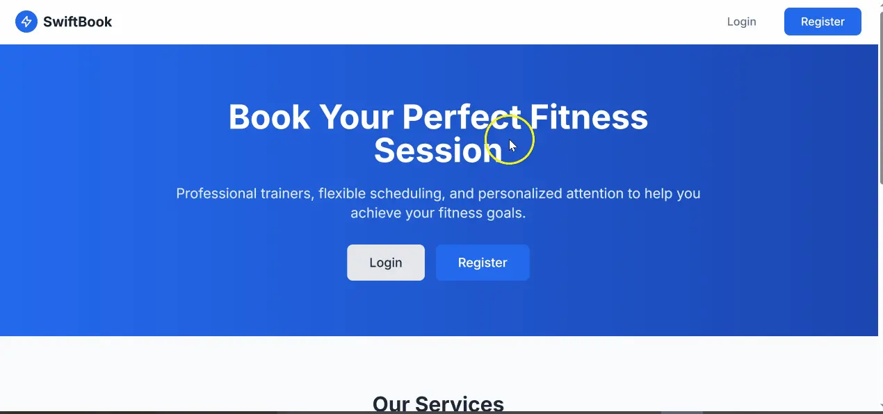 SwiftBook Booking System Dashboard